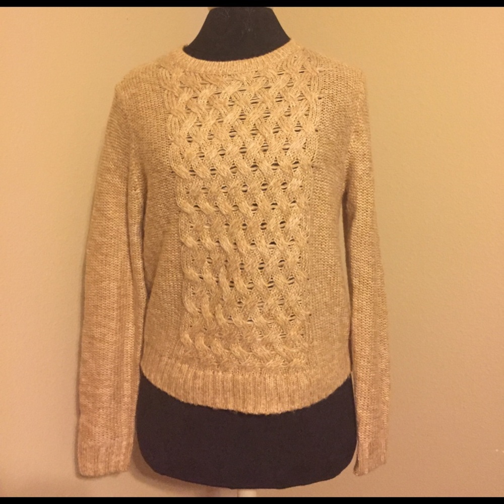 ❤️ Forever 21 Tan Mustard Yellow Knitted Sweater